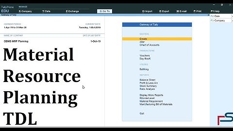 Material Resource Planning | MRP Module in TallyPrime
