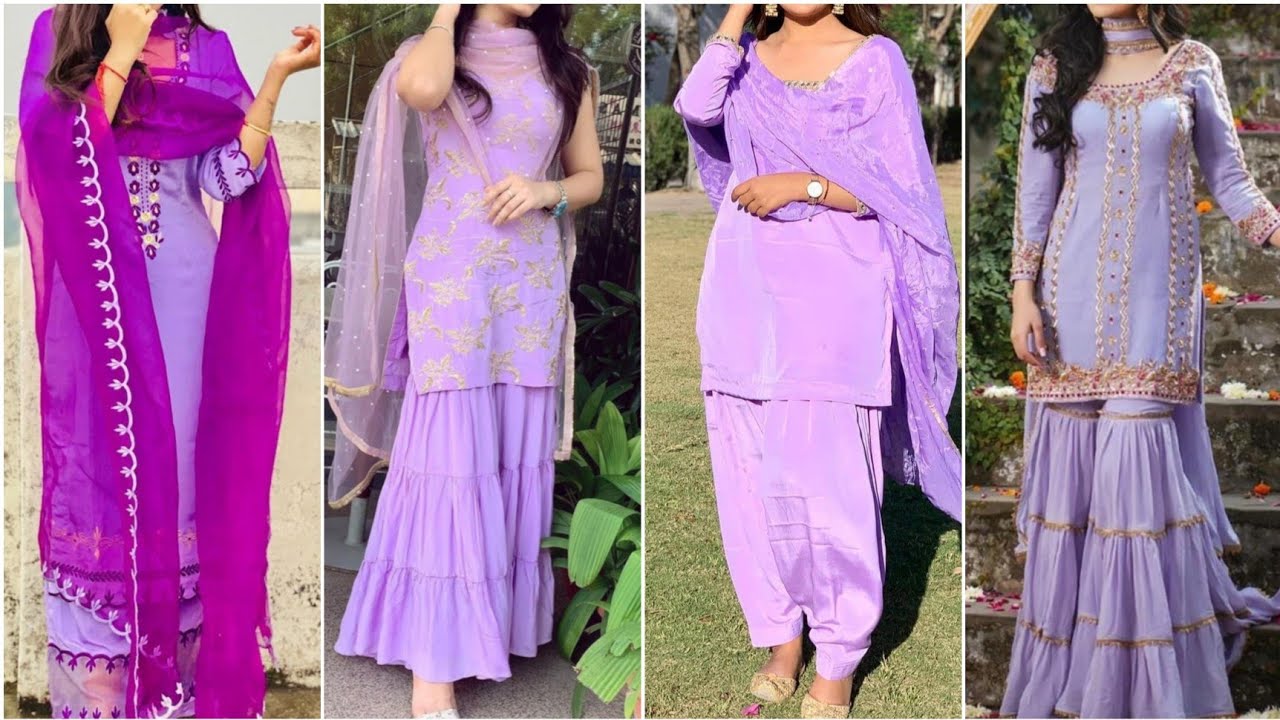 Embroidered Georgette Pakistani Suit in Purple : KCH10190