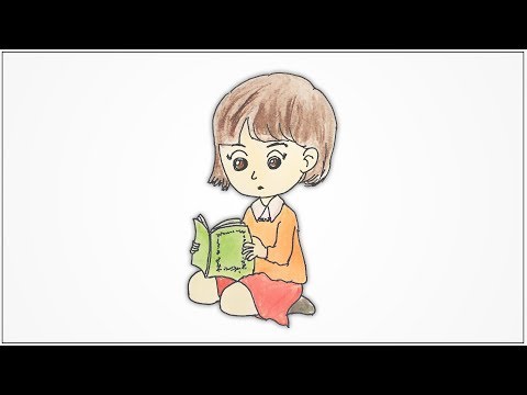 How to draw a girl sitting and reading a book step by step