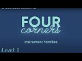 Four Corners Game: Instrument Families: Level 1--Instruments of the Orchestra