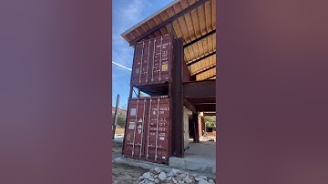 Shipping container house build from scratch using lots of second hand materials