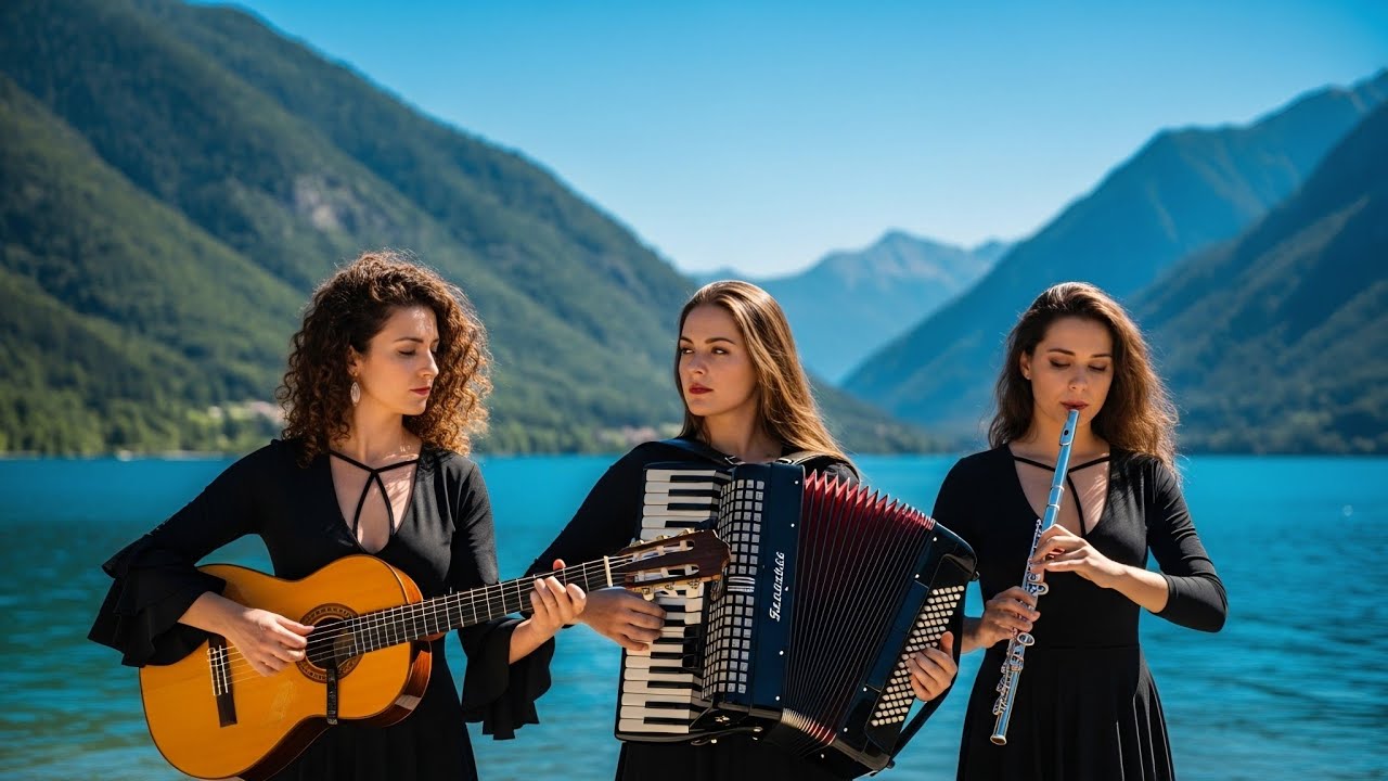 Joyful Mountain Lake Flamenco 🍃 Passionate Guitar, Accordion & Flute by the Blue Water