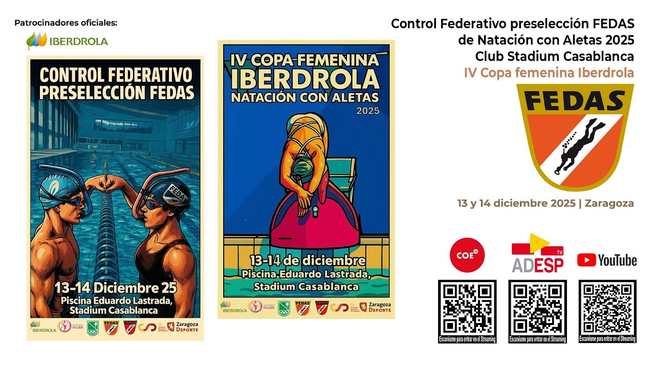 [2/2] IV Copa femenina Iberdrola/FEDAS Natación con Aletas y Velocidad Inmersión/Control Federativo