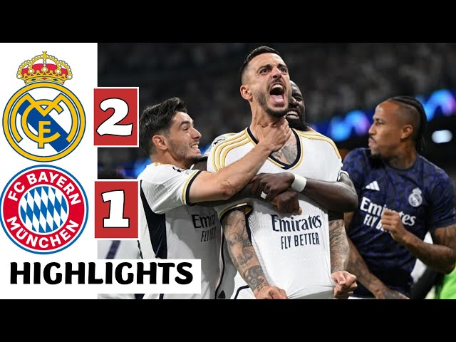 ⚪️Real Madrid vs Bayern Munich (2-1) HIGHLIGHTS: Joselu 2 GOALS at Stoppage Time! class=