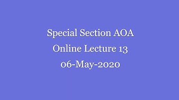 AOA Online Lecture Recording 13