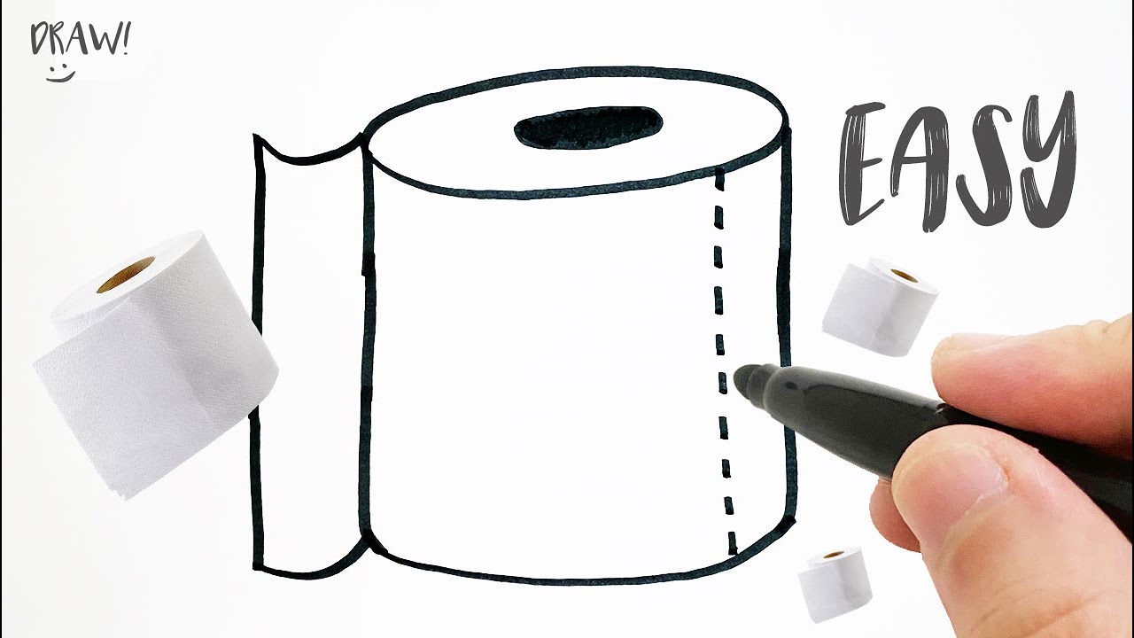 How to Draw a Toilet Paper Step by Step / Easy Drawing