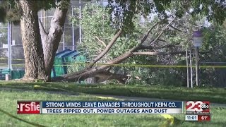 Strong winds leave damages throughout Kern County