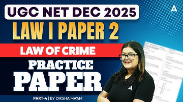 UGC NET Law | UGC NET Law Of Crime | UGC NET Law Previous Year Question Paper By Deeksha Ma