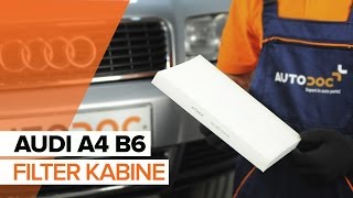 Kako zamenjati Filter notranjega prostora AUDI A4 (8E2, B6) - priročnik