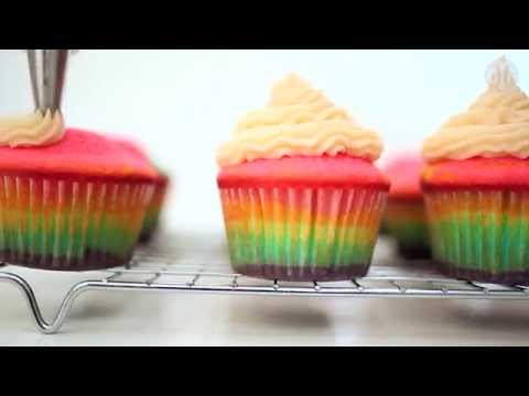 Come fare le cupcake arcobaleno - videoricette per compleanni e feste di bambini