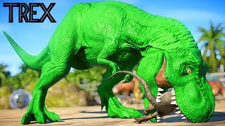 The Green T-Rex Vs Godzilla 1998, Godzilla 2000, Godzilla, Isle Giganotosaurus - Jurassic World Evo