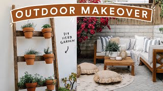 DIY OUTDOOR PATIO MAKEOVER  Extreme Backyard Transformation!