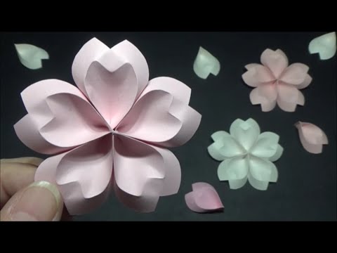 画用紙 春の飾り かわいい桜の花の作り方 Diy Drawing Paper Spring Decoration Cute Cherry Blossom Youtube