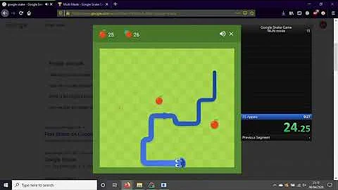 Google snake speedrun - Standard Multi mode 25 apples 24.41