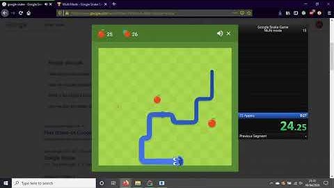Google snake speedrun - Standard Multi mode 25 apples 24.41
