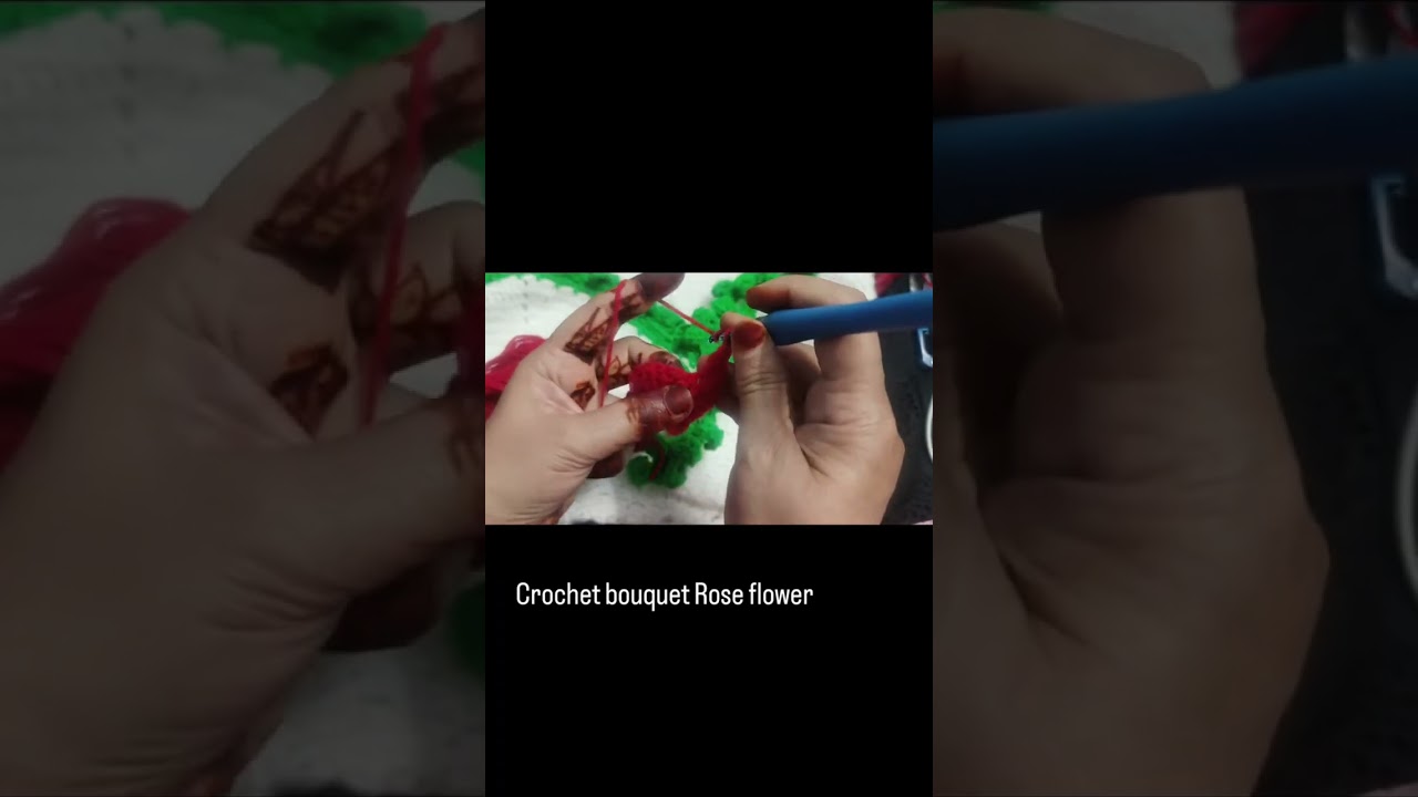 How to crochet Rose flower around the banquet 🌼🌹