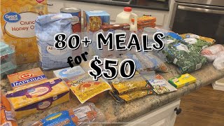 EXTREME GROCERY BUDGET CHALLENGE// $50 FOR 80+ MEALS