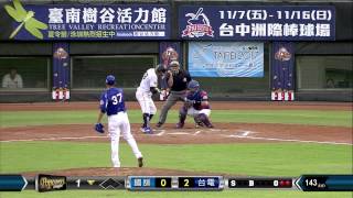 20140626-2 爆米花 國訓VS台電 1下 台電林根緯來勢洶洶 一開賽就打出2分砲! 台電2：0領先國訓