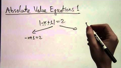 Absolute Value Equations 1