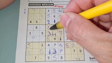 Again Our Daily Sudoku practice continues. (#4349) Medium Sudoku. 04-02-2022 (No Additional today)