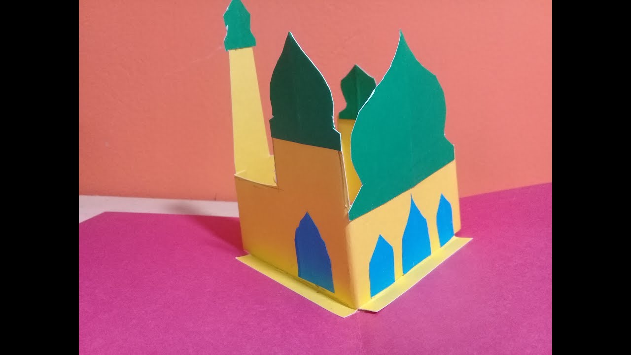 pop up eid cards making idea l how to make easy eid card l eid card by color paper