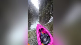 Got to keep your nerve to run these waterfalls in a kayak