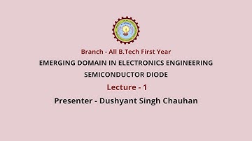 Emerging Domain in Electronics Engineering Semiconductor Diode | AKTU Digital Education