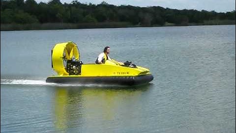 Twin engine UH-10F hovercraft - fast pass on smooth water