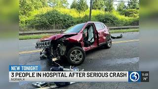 Serious crash in Norwalk leaves three hospitalized