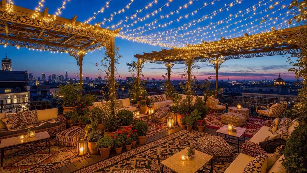 Rooftop Garden Terrace 🌿 Chill Jazzhop & Summer Night Vibe [1 Hour]