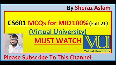 CS601 MCQs for MID TERM January 2022 100% VU || Data Communication