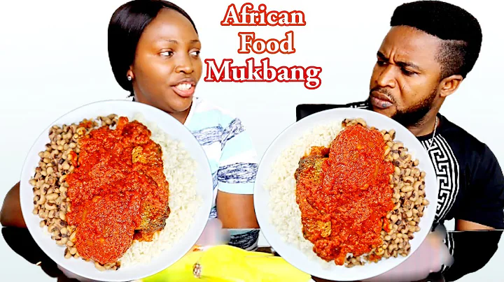 NO TABLE MANNER MUKPRANK ON HUSBAND | WHITE RICE BEANS AND TOMATOES STEW | AFRICAN FOOD MUKBANG