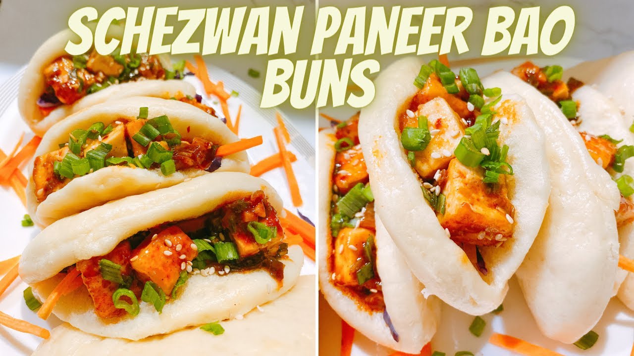 Schezwan Paneer Bao Buns Veg Bao Buns Homemade Buns Steamed Bao