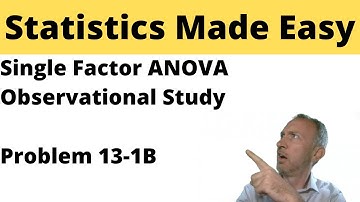 Statistics Module 13 - Singe Factor ANOVA, Observational Study - Problem 13-1B