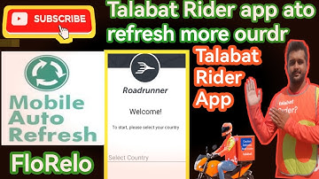 Talabat Rider App and Roadrunner ll Ato Refresh krny Our More Ourdr ll Full information Video