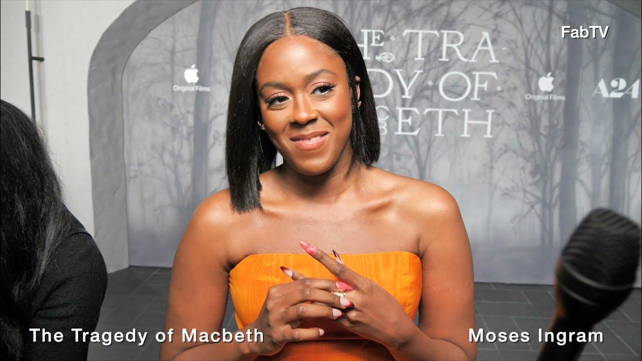 The beautiful 'Moses Ingram' arrives at The Tragedy of Macbeth' for the L A  Red Carpet Premiere 