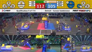 Qual 9 - 2018 FIRST Championship - Detroit - Carson Subdivision