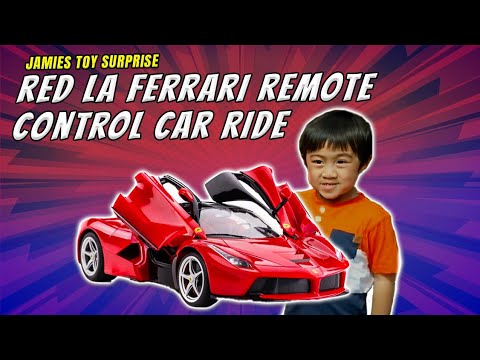 red-roadster-la-ferrari-lamborghini-ride-on-car-for-kids.-remote-control-unboxing-video