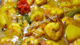 HOW TO MAKE CURRY SHRIMP WITH COCONUT MILK AND POTATOES|JAMAICAN STYLE