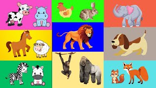 The ANIMALS for Kids | Farm and Wild Animals Cartoons for Toddlers