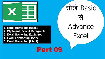 Excel Home Tab Explained | Clipboard, Font & Paragraph Group Commands in Excel (Hindi Tutorial)