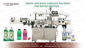 pressure sensitive labeling machine for front and back label with round bottle sticker labeler
