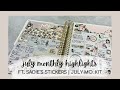 MONTHLY HIGHLIGHTS | july 2021 memory planner spread | ft. sadie's stickers | tattooed teacher plans