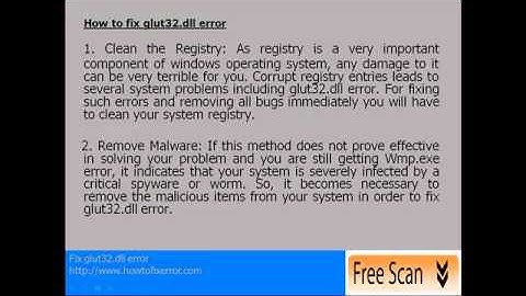 Guide to Fix glut32.dll error