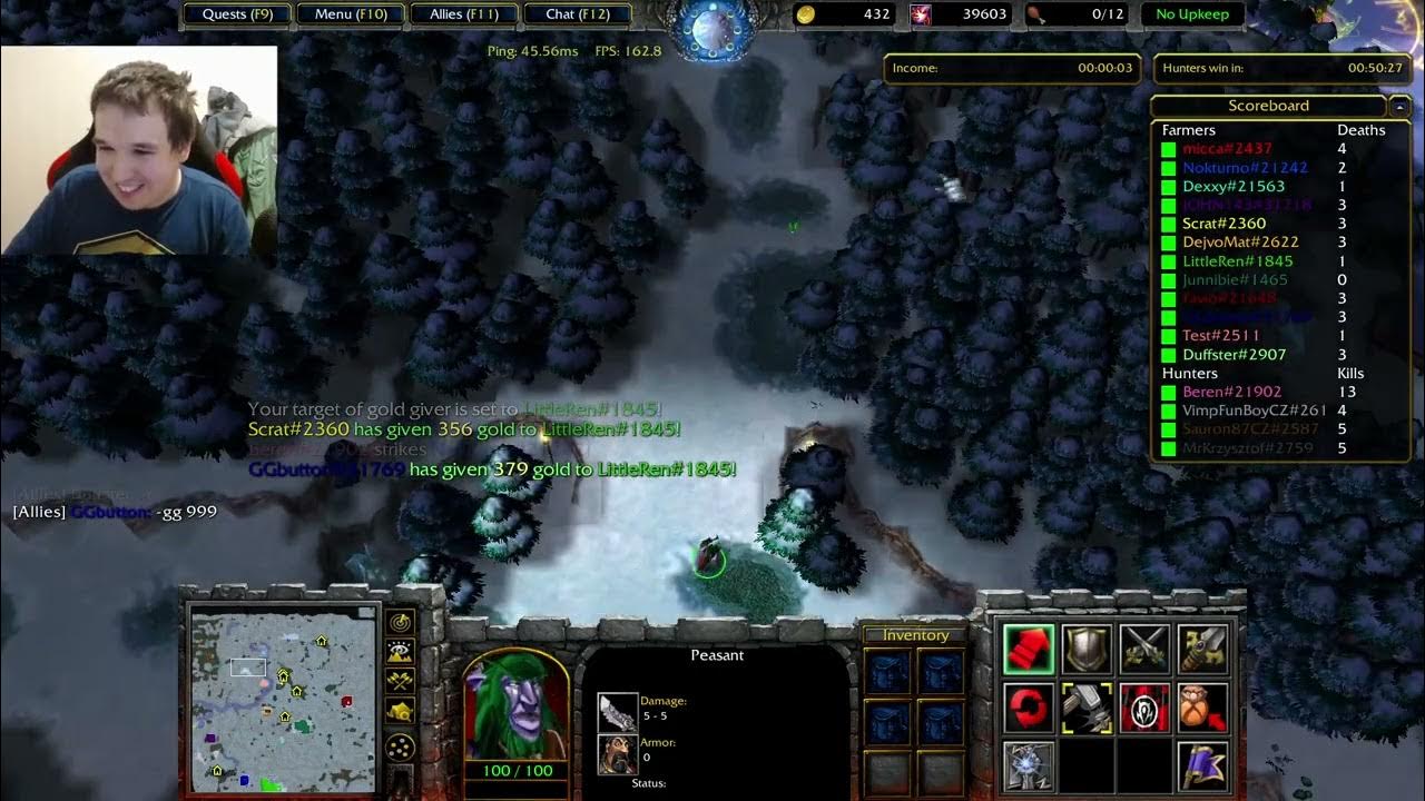 Warcraft 3 CZ/SK | #418 | Farmer vs Hunter 4.79 - Neafkujte s golemem v ...