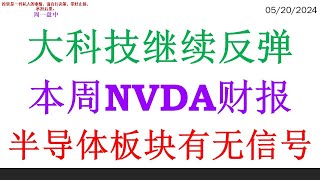 大科技继续反弹, 本周NVDA财报。半导体板块有无信号