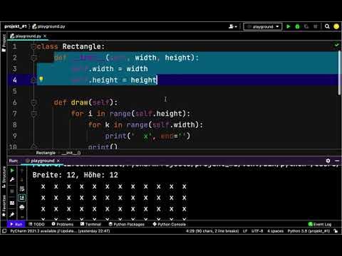 Python Tutorial - Rechteck ausgeben (Übungsaufgabe) - YouTube