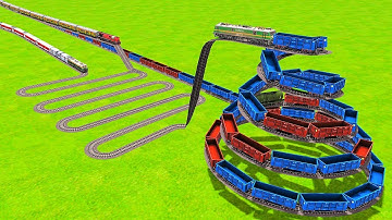 ONE TRACK THREE TRACK CURVE 🪝CIRCLE ⭕ CROSSING With BUMPY CROSSING AND RAILCROSSING |Train Simulator