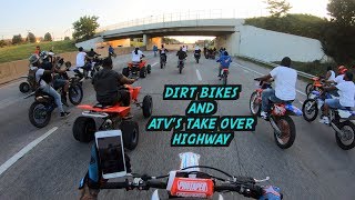 DIRT BIKES AND ATV'S TAKE OVER CLEVELAND OHIO !