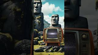 Green Screen Retro Tv At Moai Statue New Zealand #Greenscreen #Retrotv #Newzealand #Vintagetv #Tv
